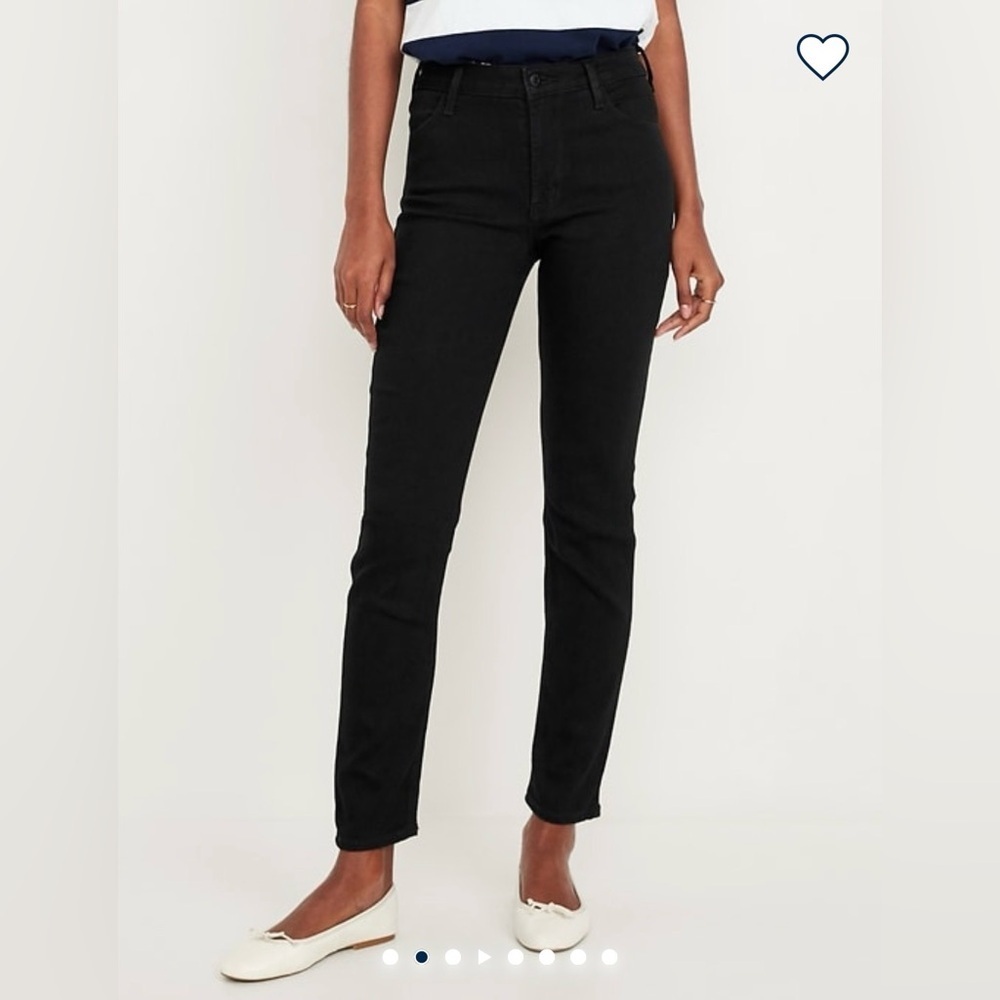 NWT Old Navy Women’s High Rise Wow Straight Jeans, 12 Short, Black